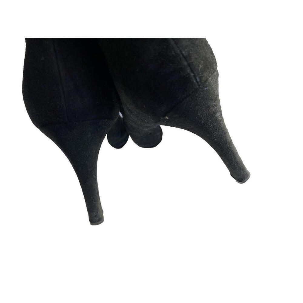 Gucci Black Suede Pointed Toe Bootie Heels 7.5/37.5 Pull On - Picture 5 of 9